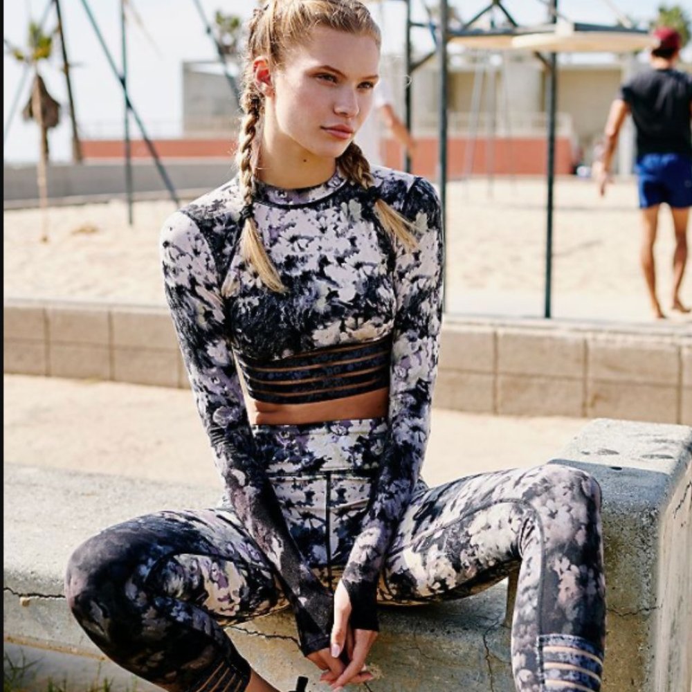 Free People Idris Floral Mesh Top